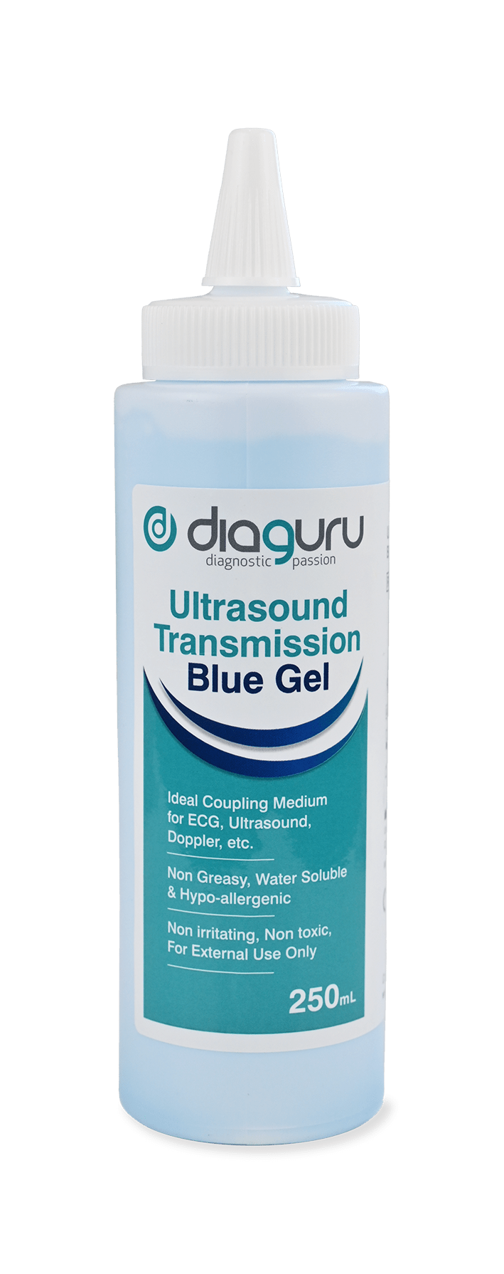 Diaguru Ultrasound Gel 250ml Blue Recyclable Bottle Each